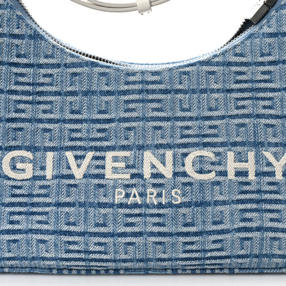 Givenchy Denim 4G Logo Small Moon Cut Out Shoulder Bag Light Blue 8 of 12