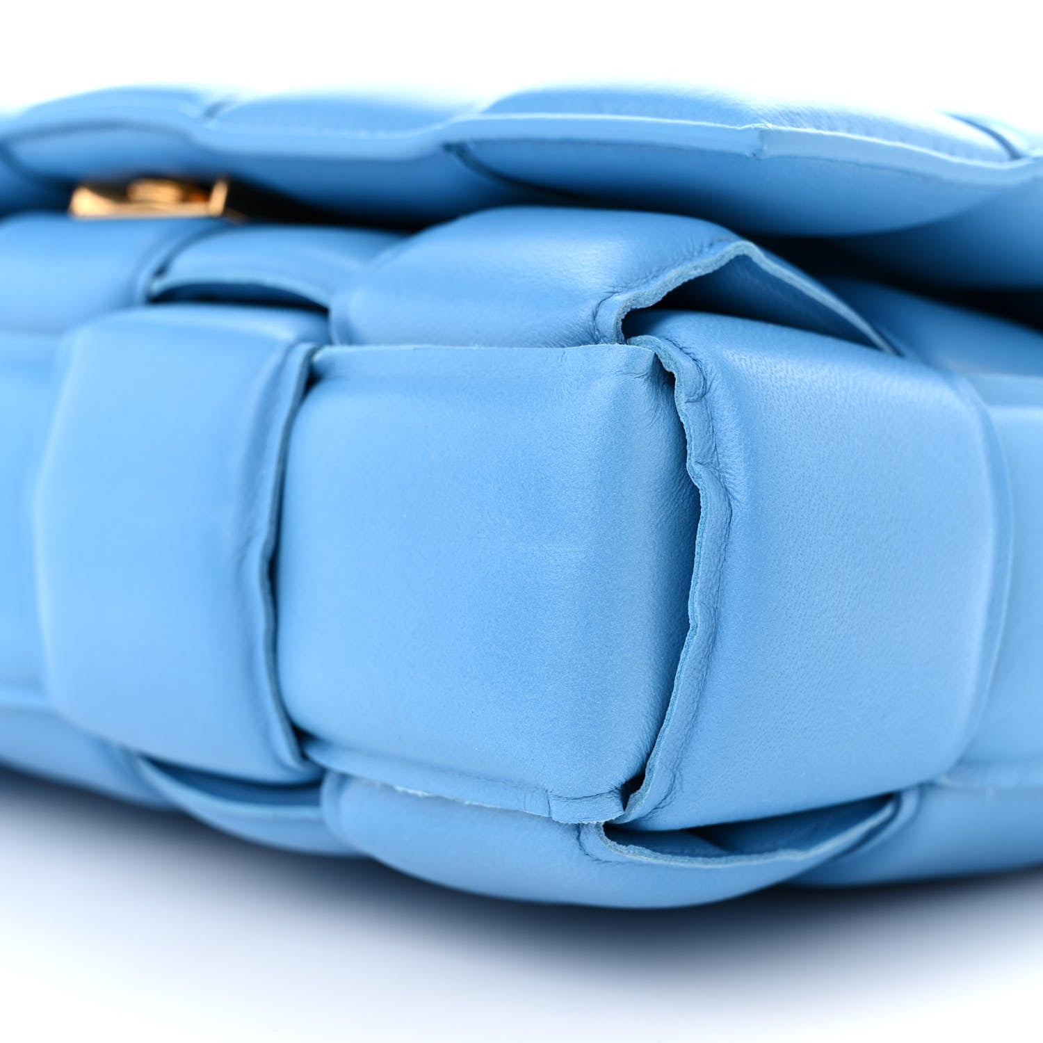 Bottega Veneta Lambskin Maxi Intrecciato Padded Chain Cassette Crossbody Bag Swimming Pool 9 of 11