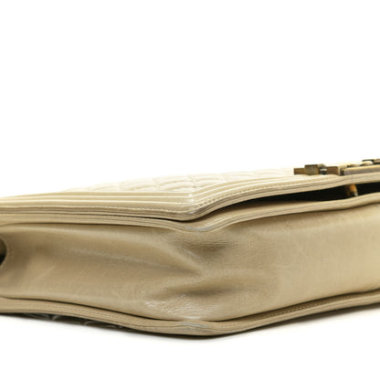 Chanel Glazed Calfskin Quilted Large Boy Flap Beige 8 of 12