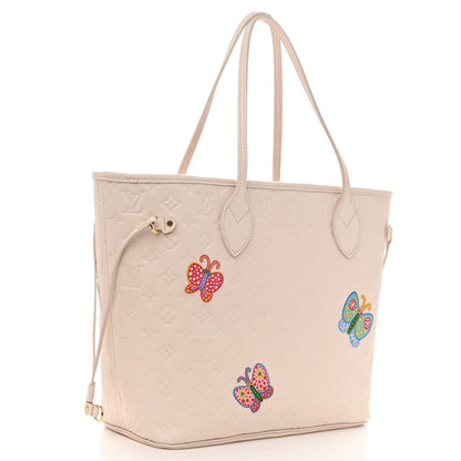 Louis Vuitton LV X YK Empreinte Inlaid Kusama Flowers Neverfull MM Quartz 3 of 9