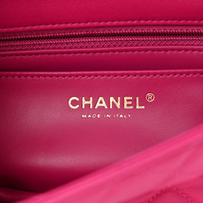 Chanel Lambskin Quilted Mini Rectangular Pearl Crush Flap Fuchsia 6 of 11