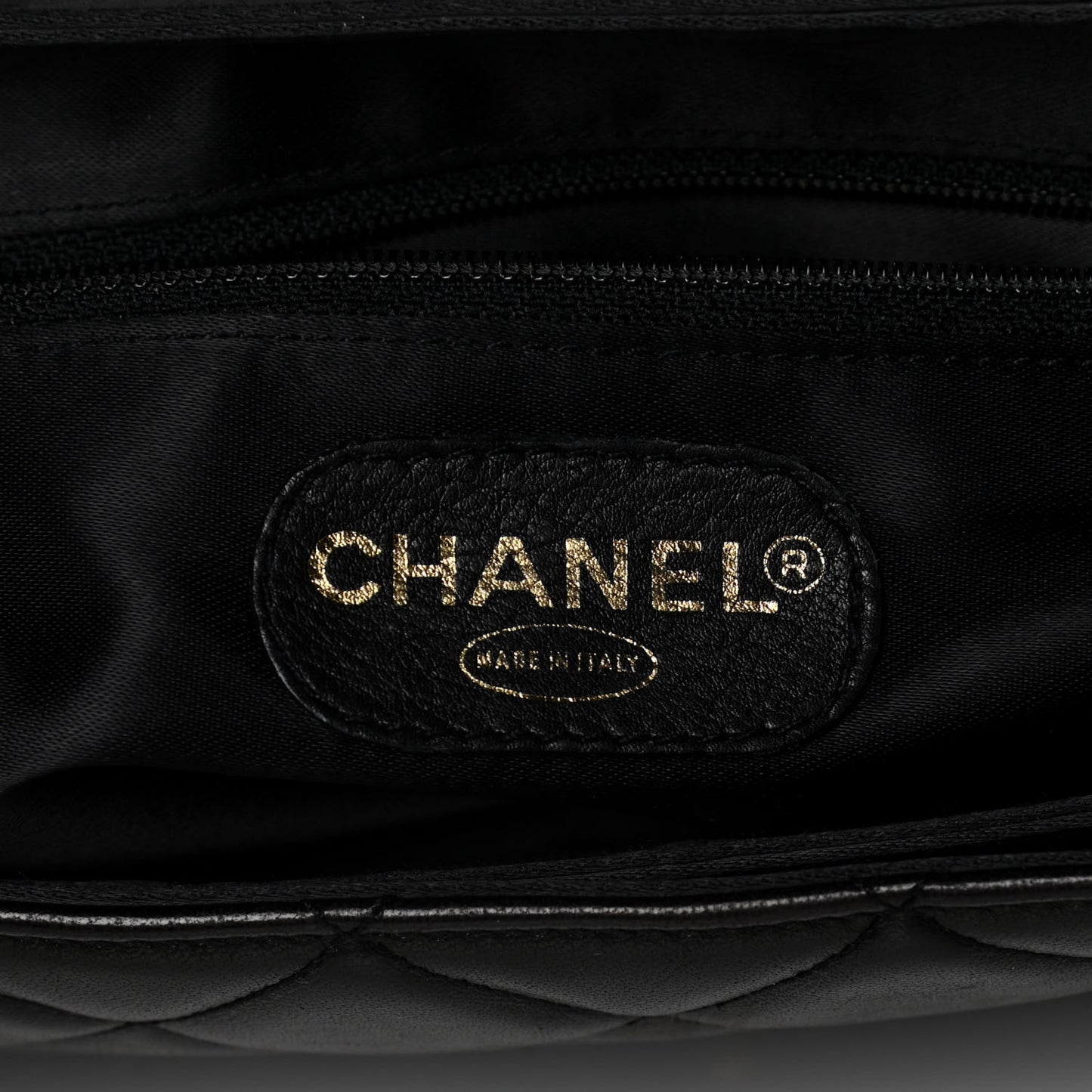 Lambskin Quilted CC Flap Shoulder Bag Black