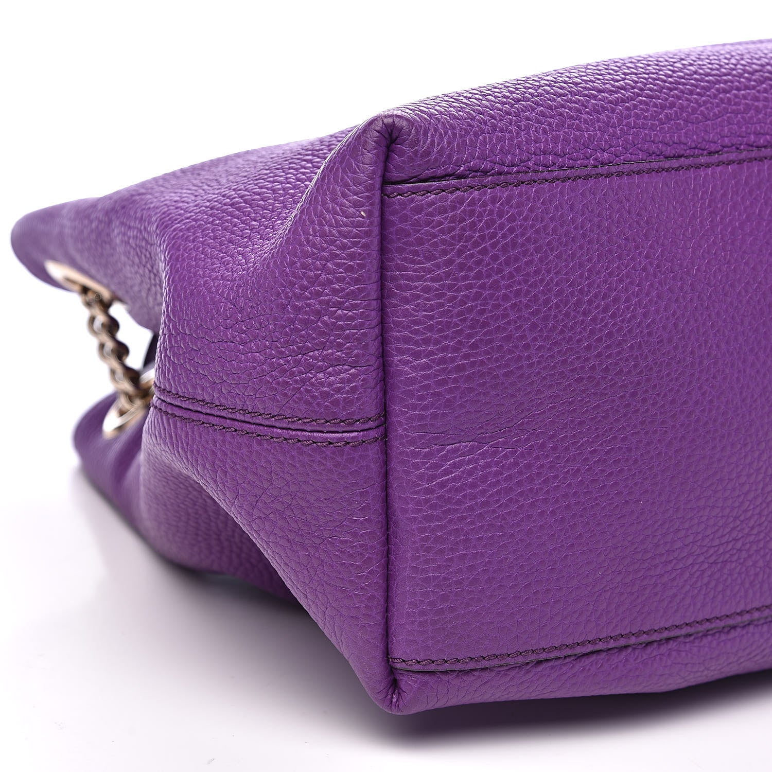 Gucci Pebbled Calfskin Medium Soho Chain Shoulder Bag Shine Purple 8 of 10