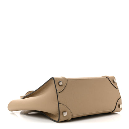 Celine Drummed Calfskin Micro Luggage Dune 4 of 13