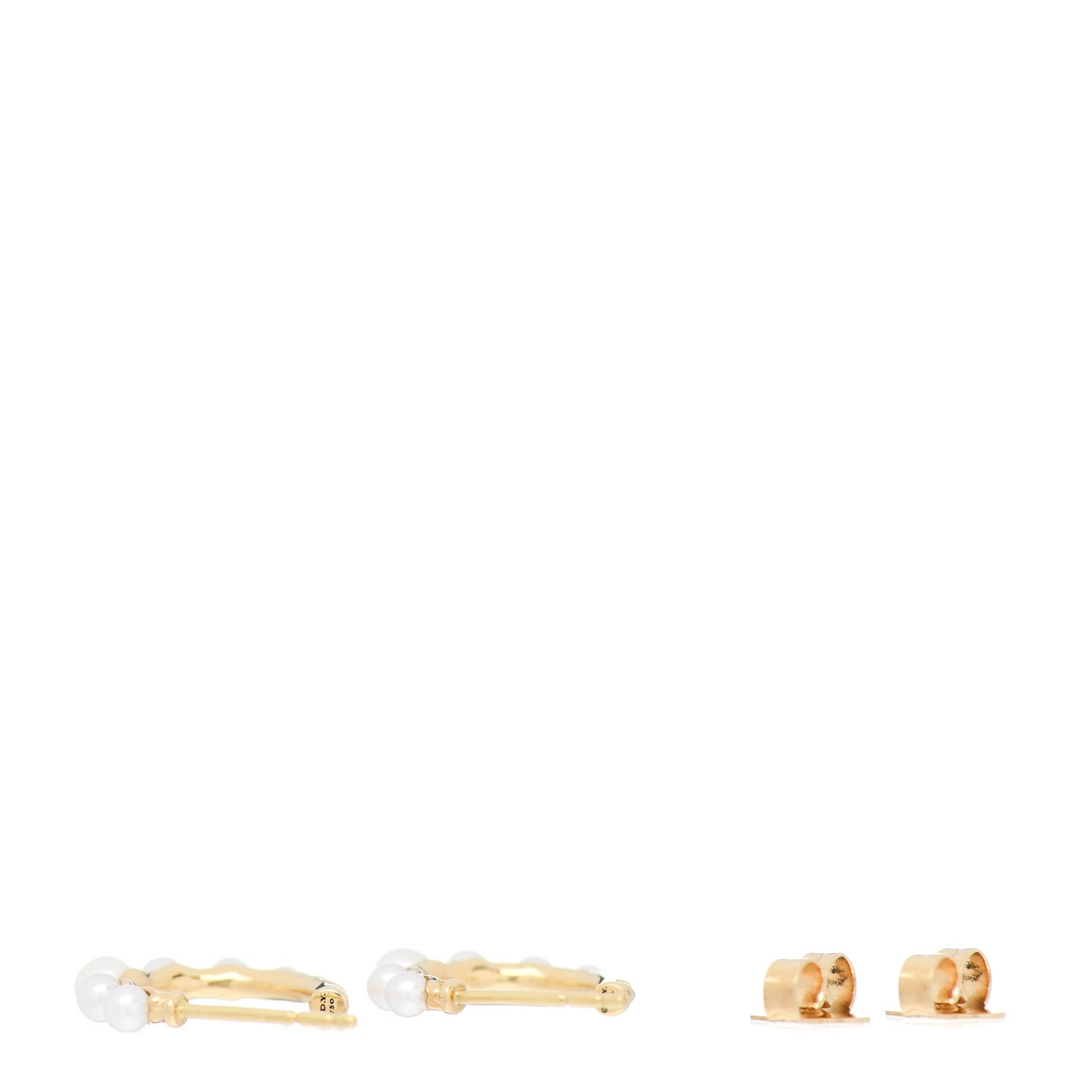 18K Yellow Gold Pearl 15mm Petite Perle Hoop Earrings