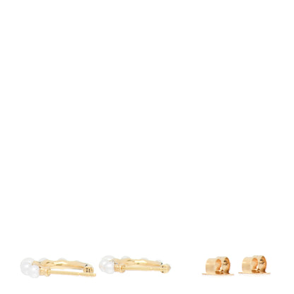 David Yurman 18K Yellow Gold Pearl 15mm Petite Perle Hoop Earrings 3 of 4