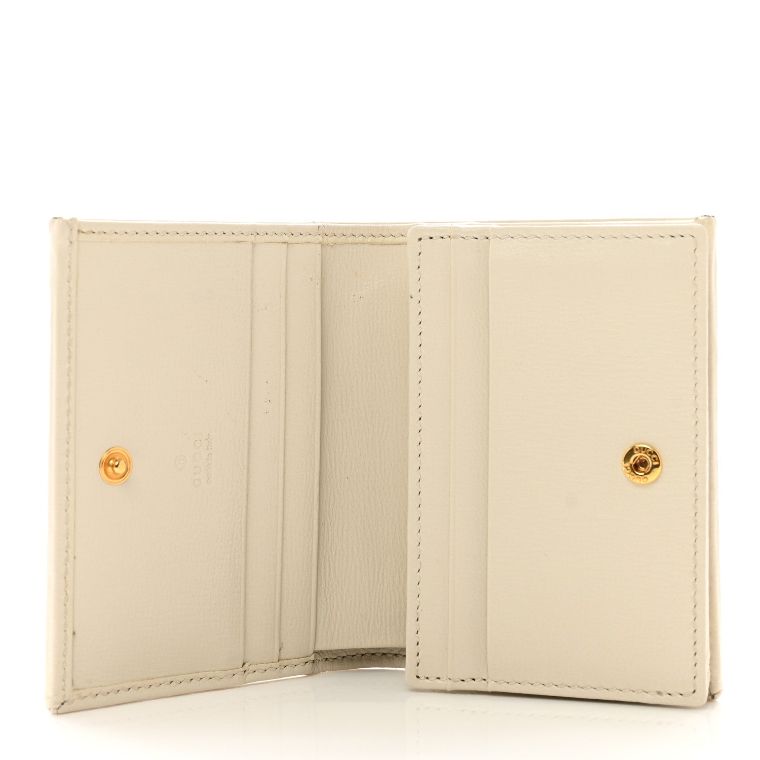 Gucci GG Supreme Monogram Azalea Calfskin Horsebit 1955 Card Case Wallet Beige Ebony Mystic White 5 of 9