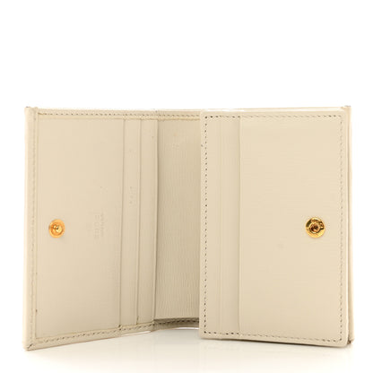 Gucci GG Supreme Monogram Azalea Calfskin Horsebit 1955 Card Case Wallet Beige Ebony Mystic White 5 of 9