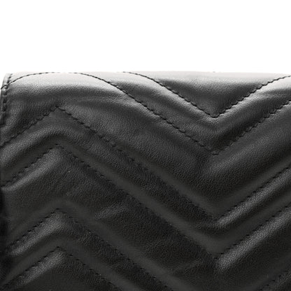 Gucci Calfskin Matelasse Monochrome GG Marmont Chain Belt Bag Black 11 of 13