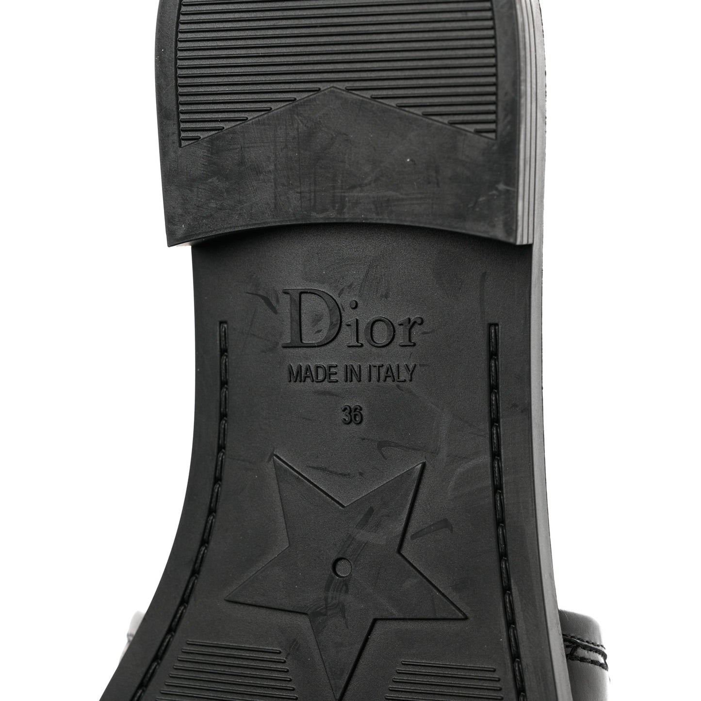 Calfskin Cannage Dio(r)evolution Slide Sandals 36 Black