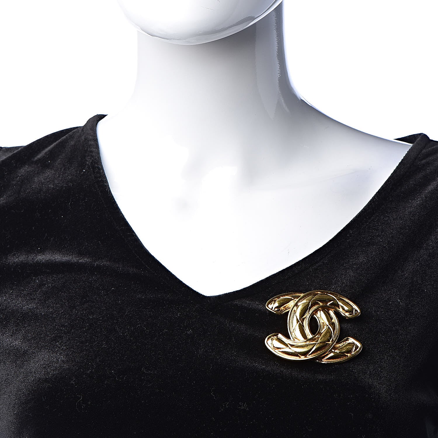 Chanel Quilted CC Brooch Gold 2 of 5