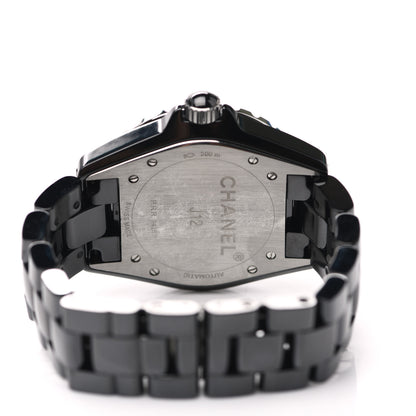 Chanel Stainless Steel Ceramic Diamond 38mm J12 Automatic Watch Black 4 of 5