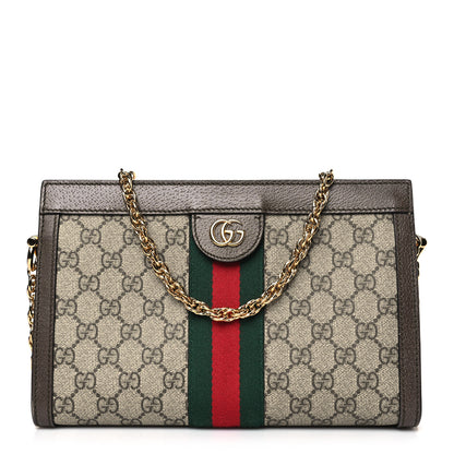 Gucci GG Supreme Monogram Web Small Ophidia Chain Shoulder Bag Brown 1 of 9