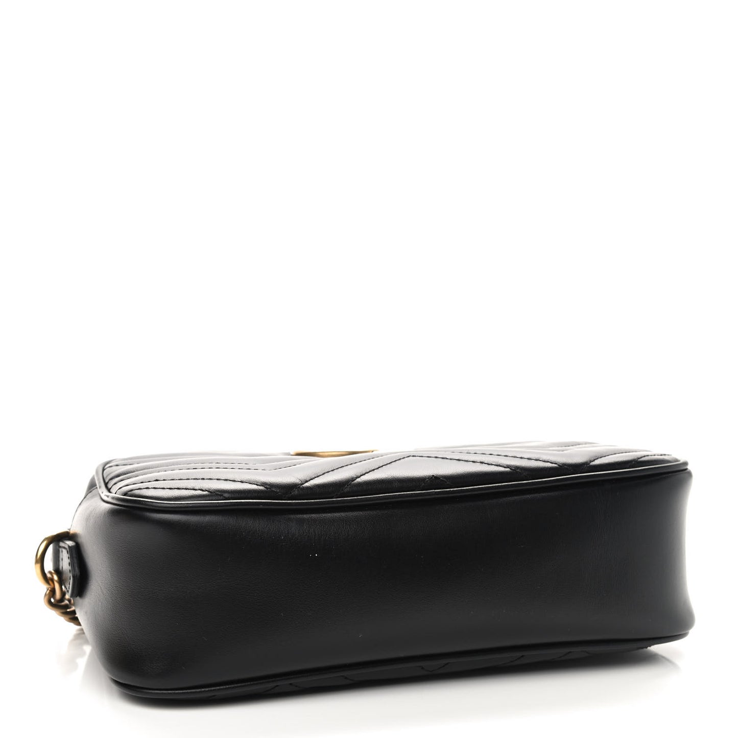 Calfskin Matelasse Small GG Marmont Chain Shoulder Bag Black