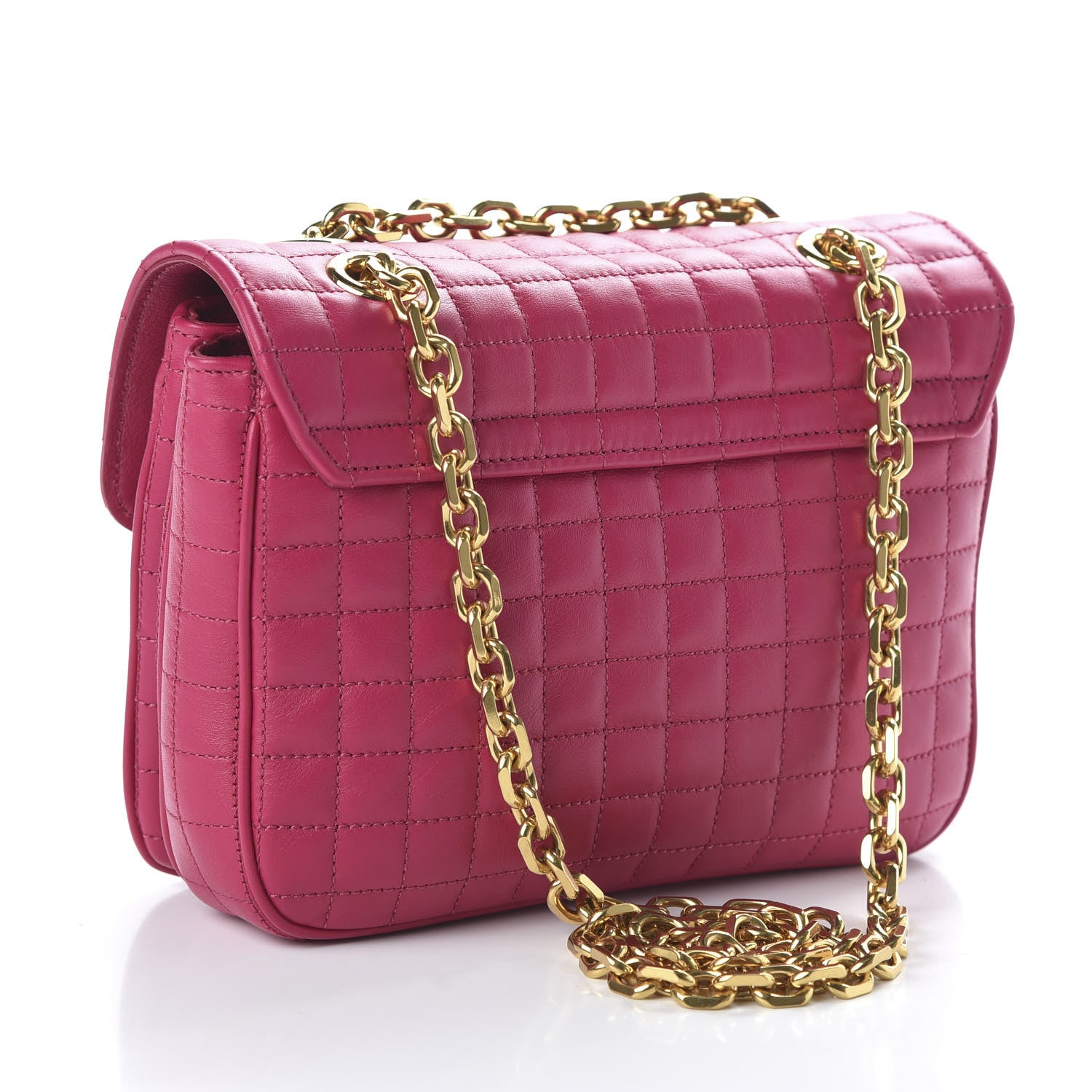Celine Calfskin Quilted Medium C Bag Pink 3 of 9
