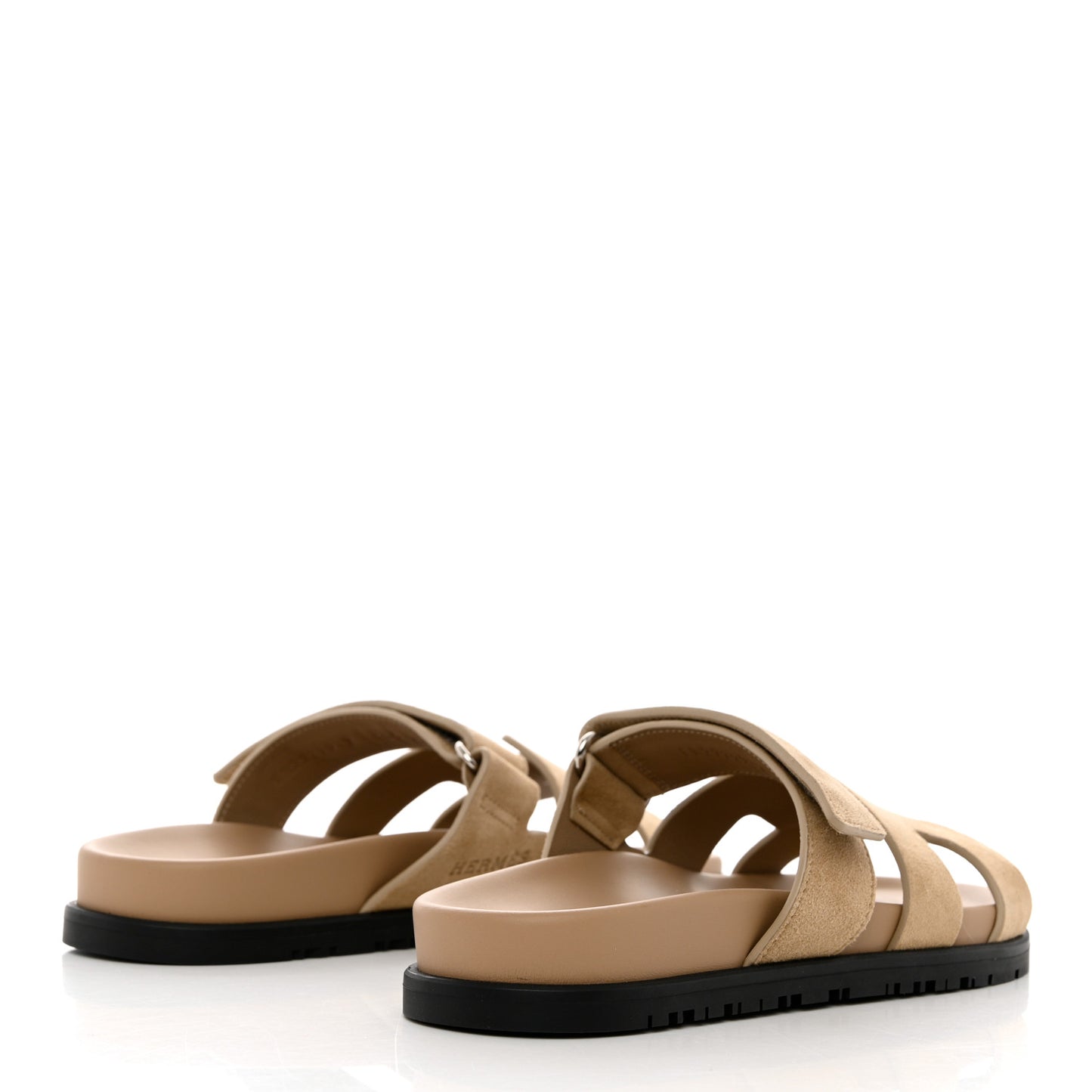 Suede Goatskin Womens Chypre Sandals 36.5 Beige Argile