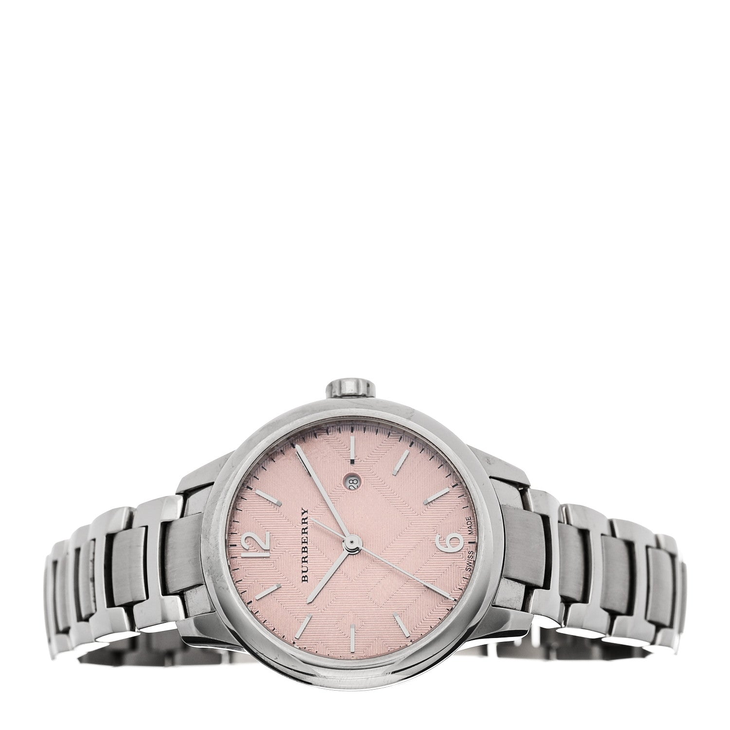 【電池交換済】BURBERRY バーバリー BU10111 腕時計 ピンク Burberry The Classic Pink Dial Silver Steel Strap Watch for Women