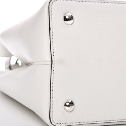 Fendi Calfskin PVC Flower Studs Petite 2Jours Tote White Ice Multicolor 9 of 11