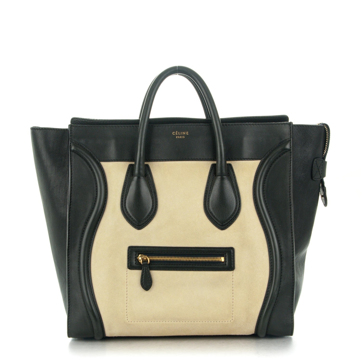 Celine Smooth Calfskin Suede Small Luggage Cream 1 of 9
