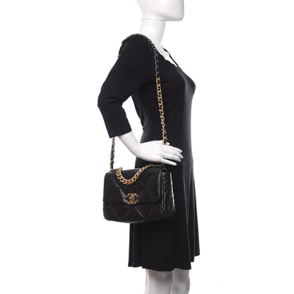 Chanel Goatskin Quilted Medium 19 Flap Black 2 of 11