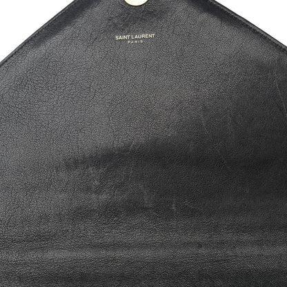 Saint Laurent Sheepskin Matelasse Chevron Monogram Large College Satchel Black 14 of 15