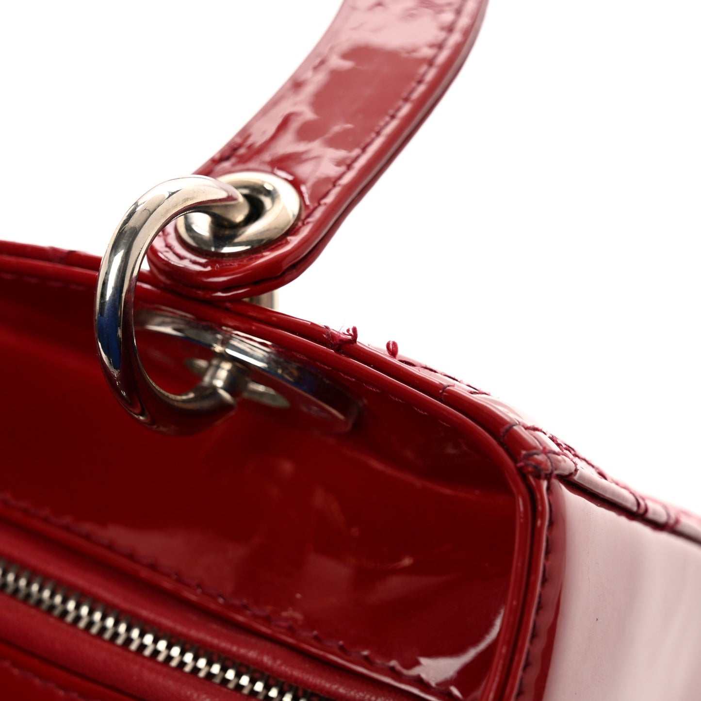 Patent Cannage Medium Lady Dior Red