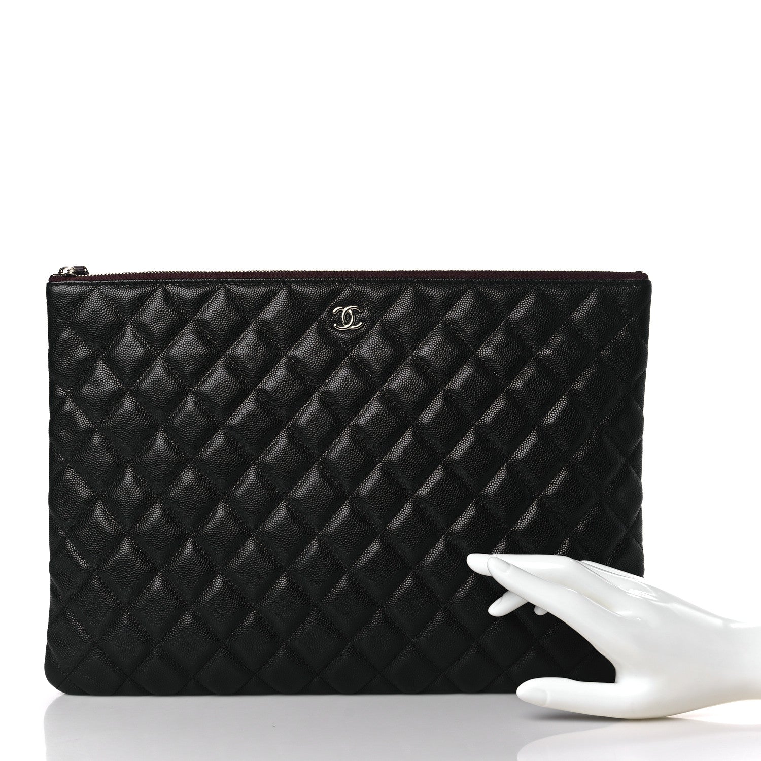 Chanel Caviar Quilted Large Cosmetic Case Black 2 of 10