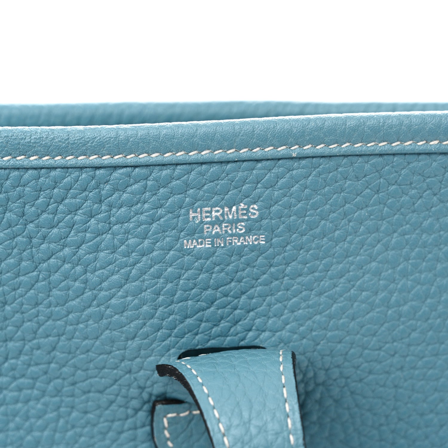 Hermes Taurillon Clemence Evelyne PM Blue Jean 6 of 10
