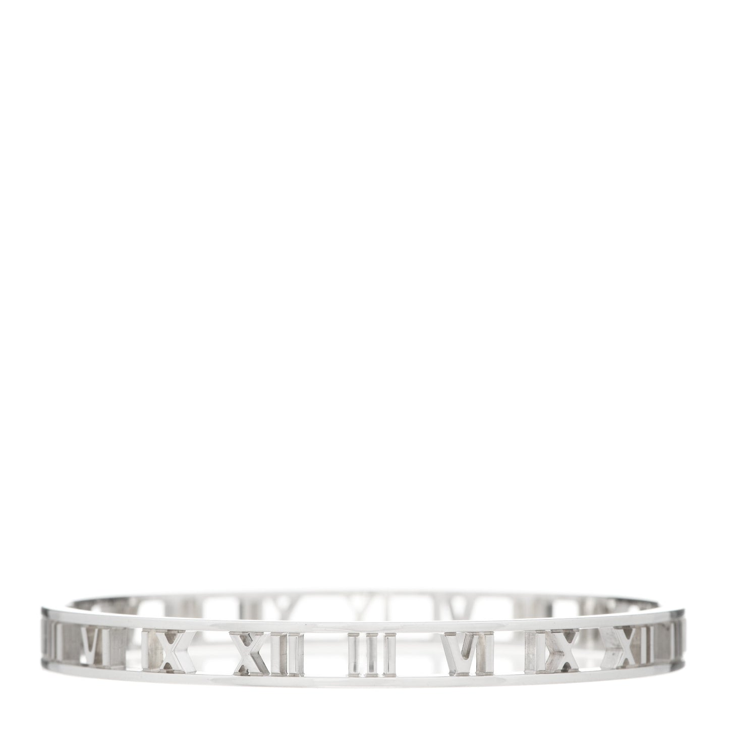 Sterling Silver Narrow Atlas Open Bangle Bracelet