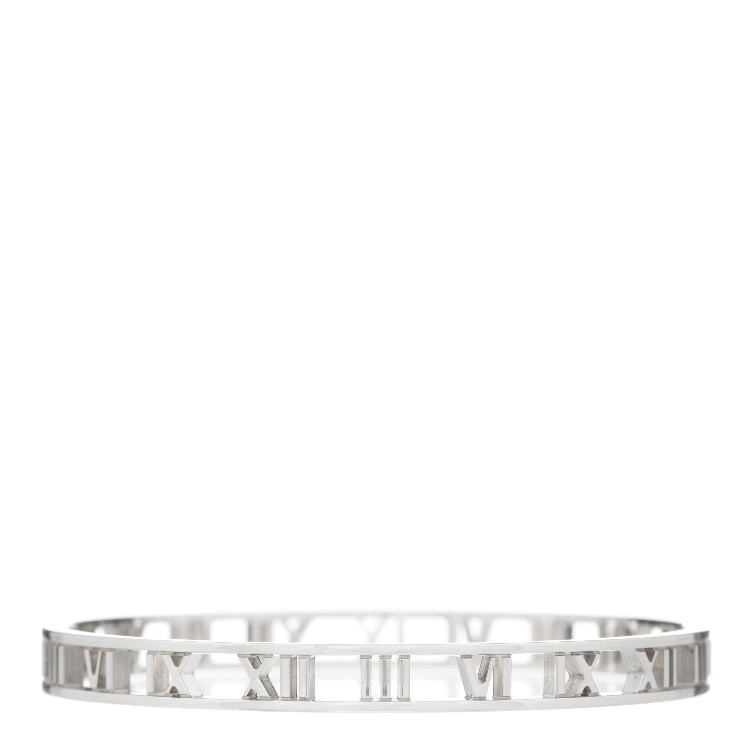 Tiffany Sterling Silver Narrow Atlas Open Bangle Bracelet 1 of 4