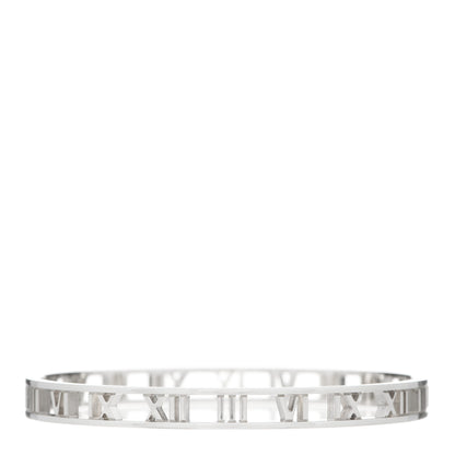 Tiffany Sterling Silver Narrow Atlas Open Bangle Bracelet 1 of 4