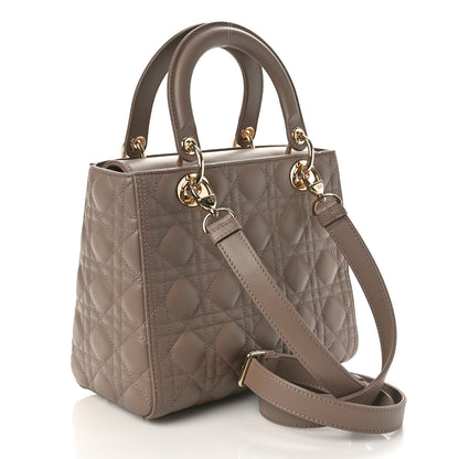 Christian Dior Lambskin Cannage Medium Lady Dior Warm Taupe 3 of 8