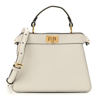 Fendi Shiny Nappa Petite Peekaboo I SEE U Satchel White 1 of 16