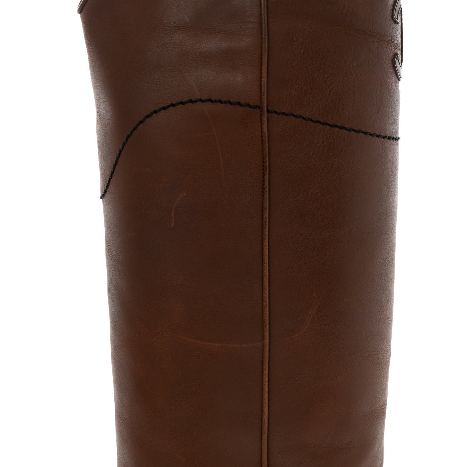 Chanel Calfskin Ascot Knee High CC Boots 36.5 Light Brown 10 of 15