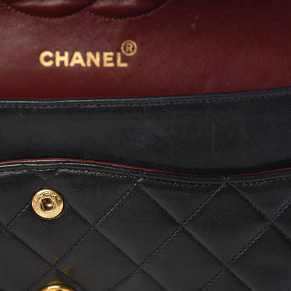 Chanel Lambskin Quilted Medium Double Flap Black 16 of 19
