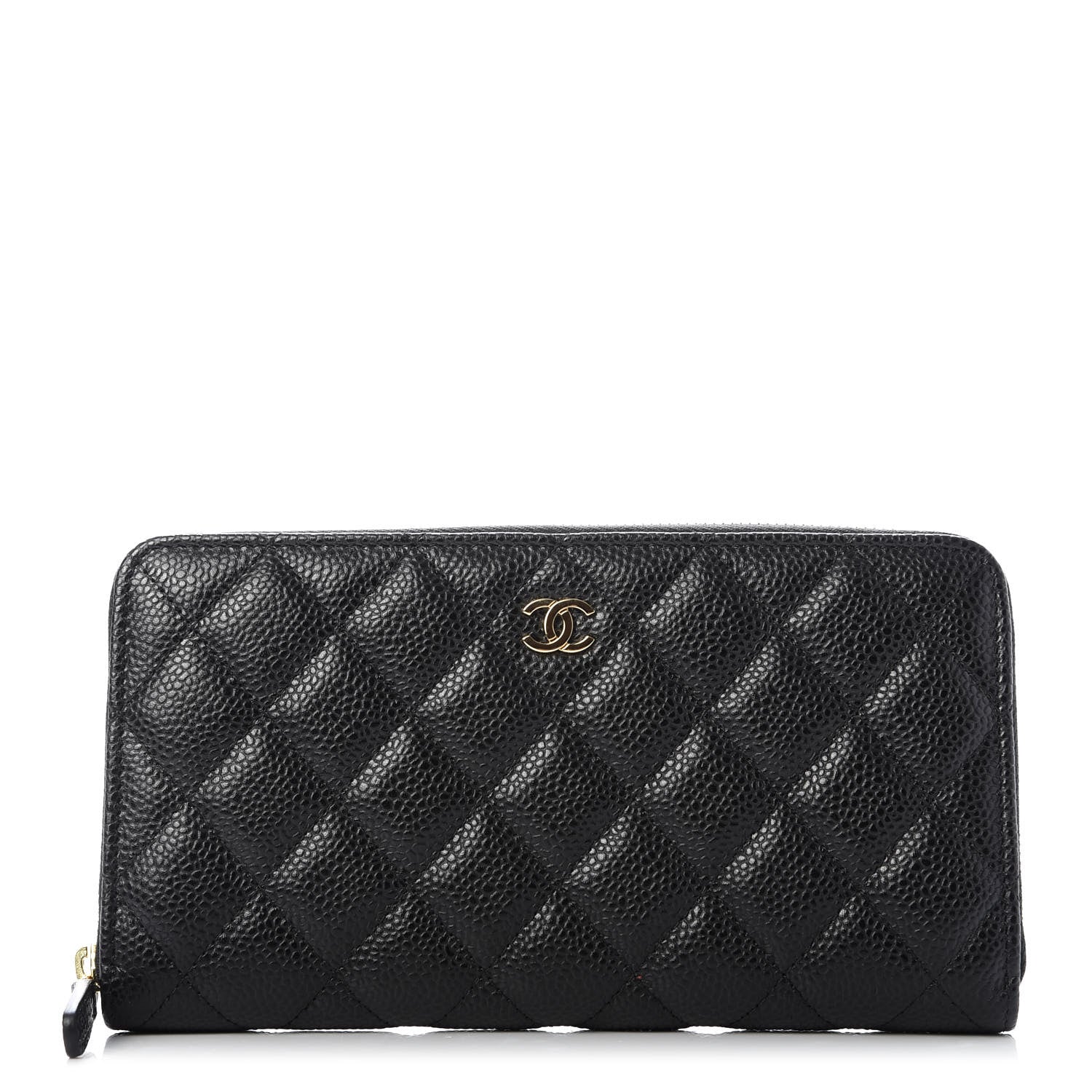 Chanel Caviar Quilted Large Gusset Zip Around Wallet Black 1 of 11