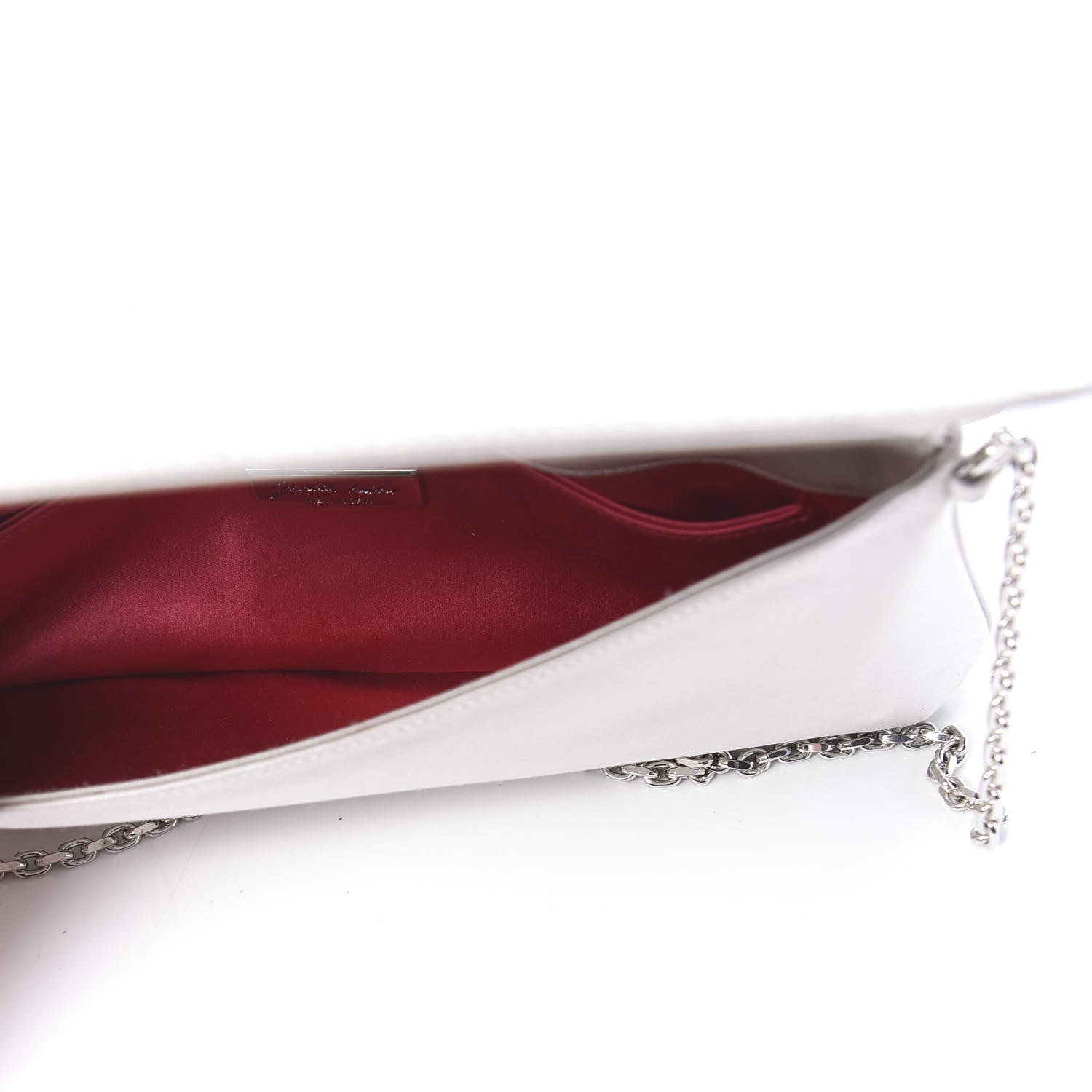 Judith Leiber Swarovski Crystal Satin Minaudiere Clutch Silver 5 of 12