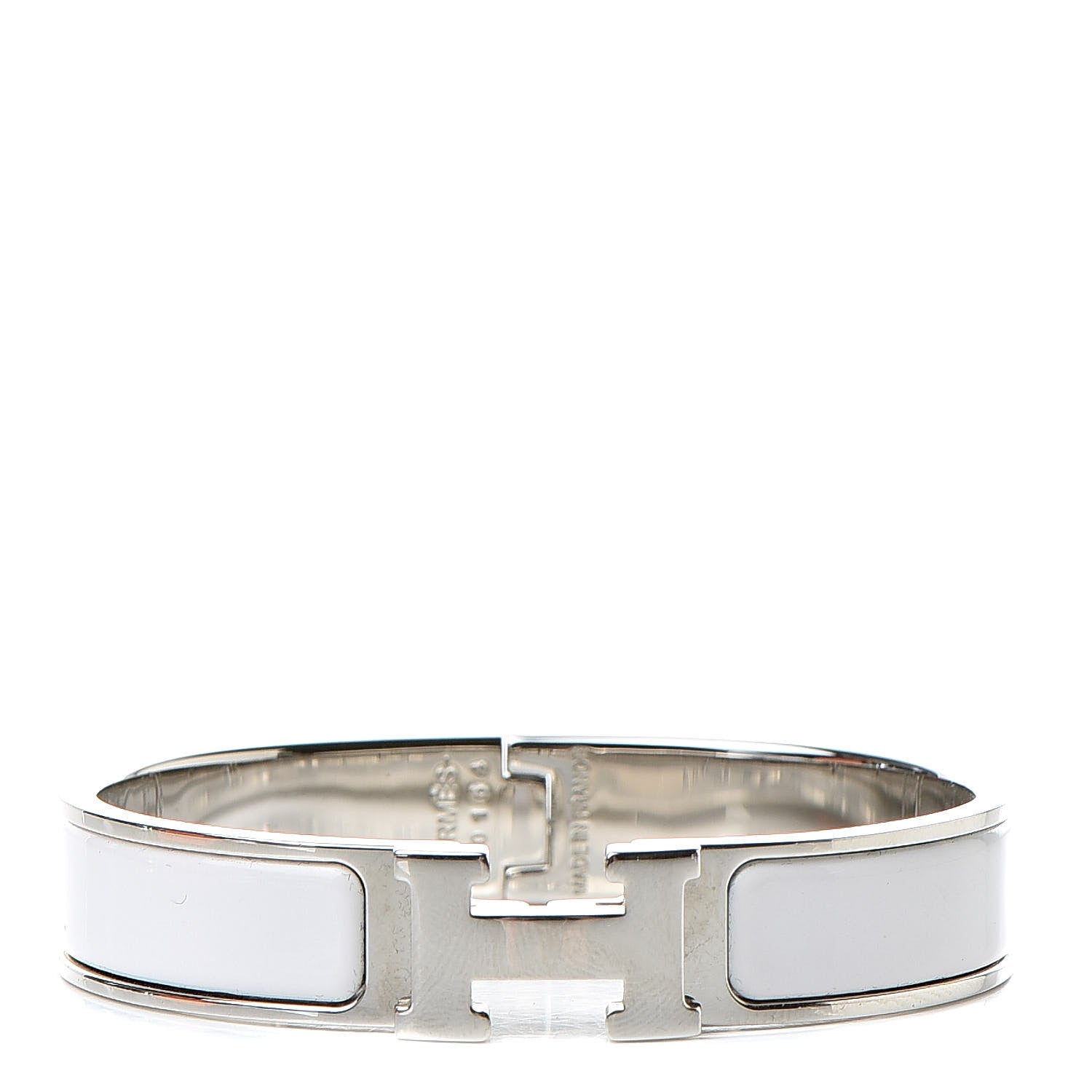 Hermes Enamel Narrow Clic Clac H Bracelet PM White 1 of 6