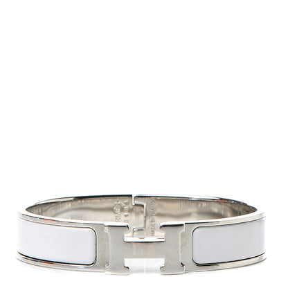 Hermes Enamel Narrow Clic Clac H Bracelet PM White 1 of 6