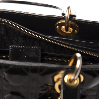 Christian Dior Patent Cannage Large Lady Dior Black 8 of 15