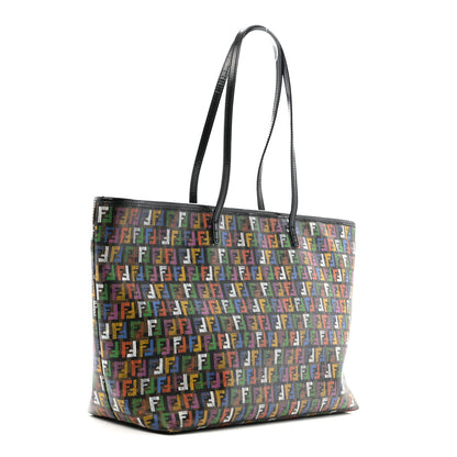 Fendi Zucca Spalmati Patent Zucchino Screen Print Medium Roll Tote Tobacco Multicolor Black 3 of 14