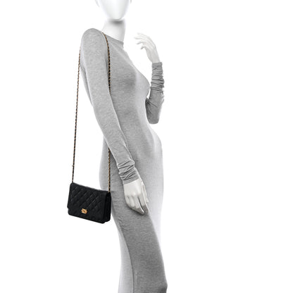 Chanel Lambskin Quilted Boy Wallet On Chain WOC Black 2 of 11