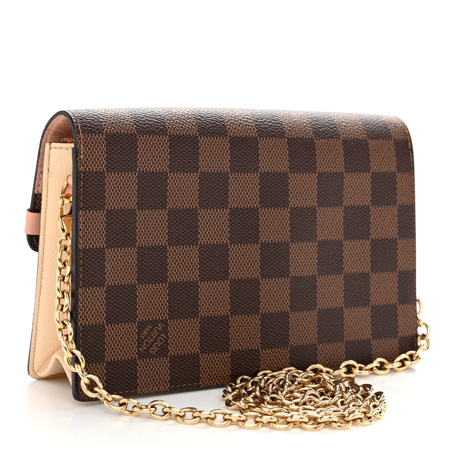 Louis Vuitton Damier Ebene Vavin Chain Wallet Creme 3 of 9