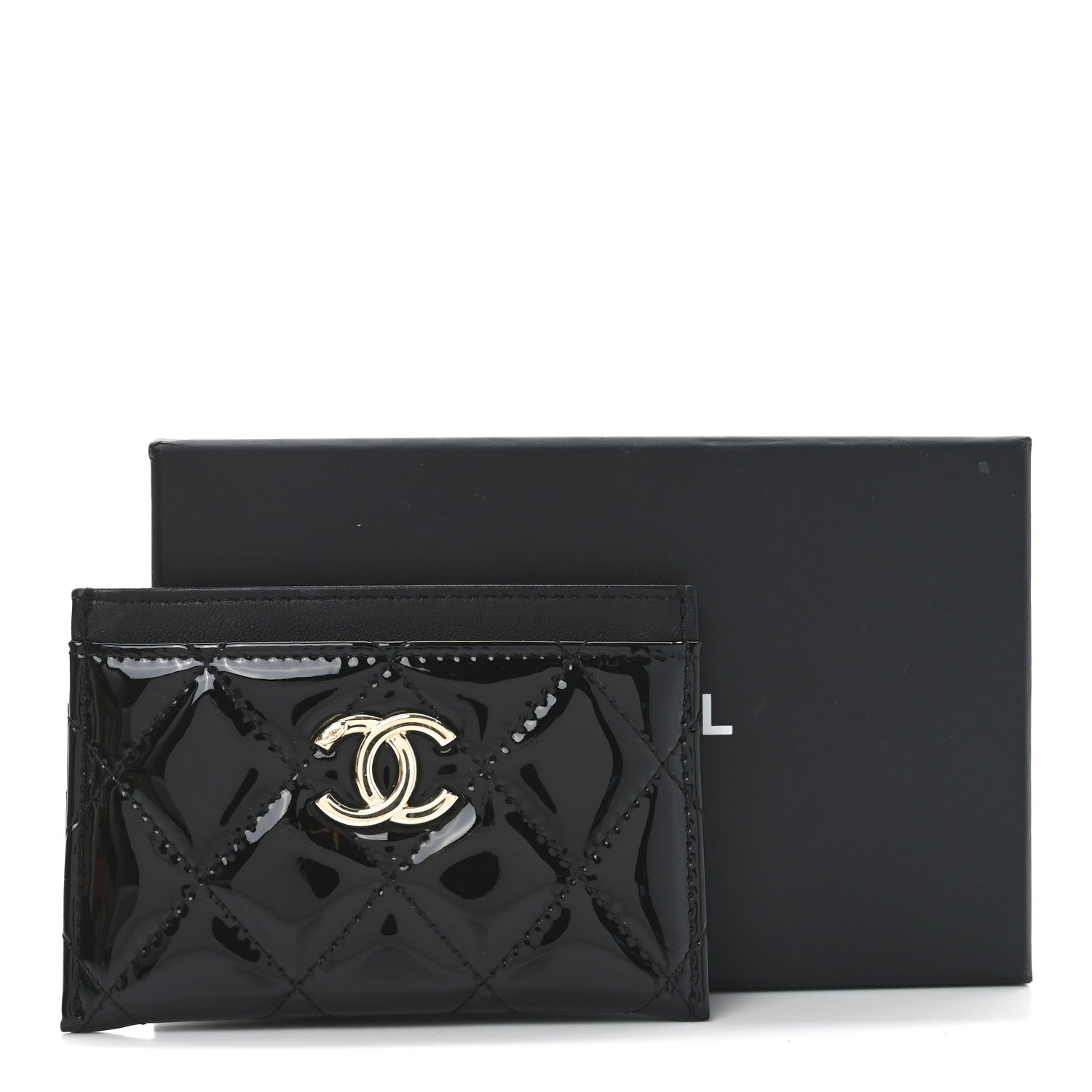 Chanel Patent Calfskin Quilted Card Holder Black 9 of 9