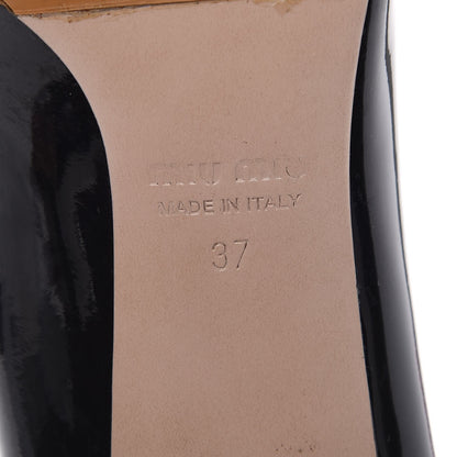 Miu Miu Patent Crystal Heel Pumps 37 Black 7 of 13