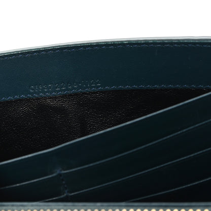 Saint Laurent Calfskin Crocodile Embossed Large Monogram Flap Wallet Green 7 of 7