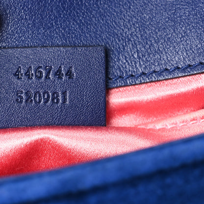 Gucci Velvet Matelasse Mini GG Marmont Shoulder Bag Cobalt Blue 7 of 11