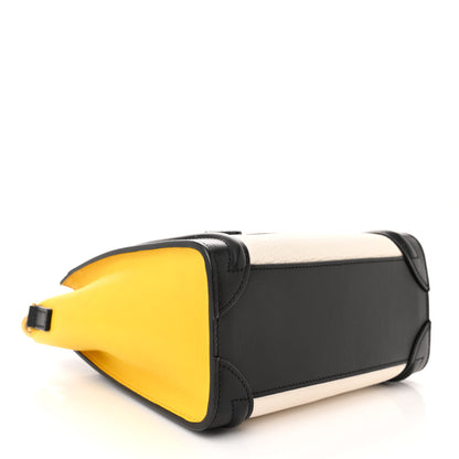 Celine Elephant Calfskin Nano Tri-Color Luggage Yellow 4 of 9