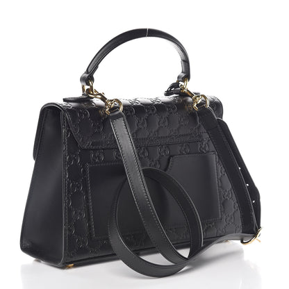 Gucci Guccissima Signature Small Padlock Top Handle Bag Black 3 of 10