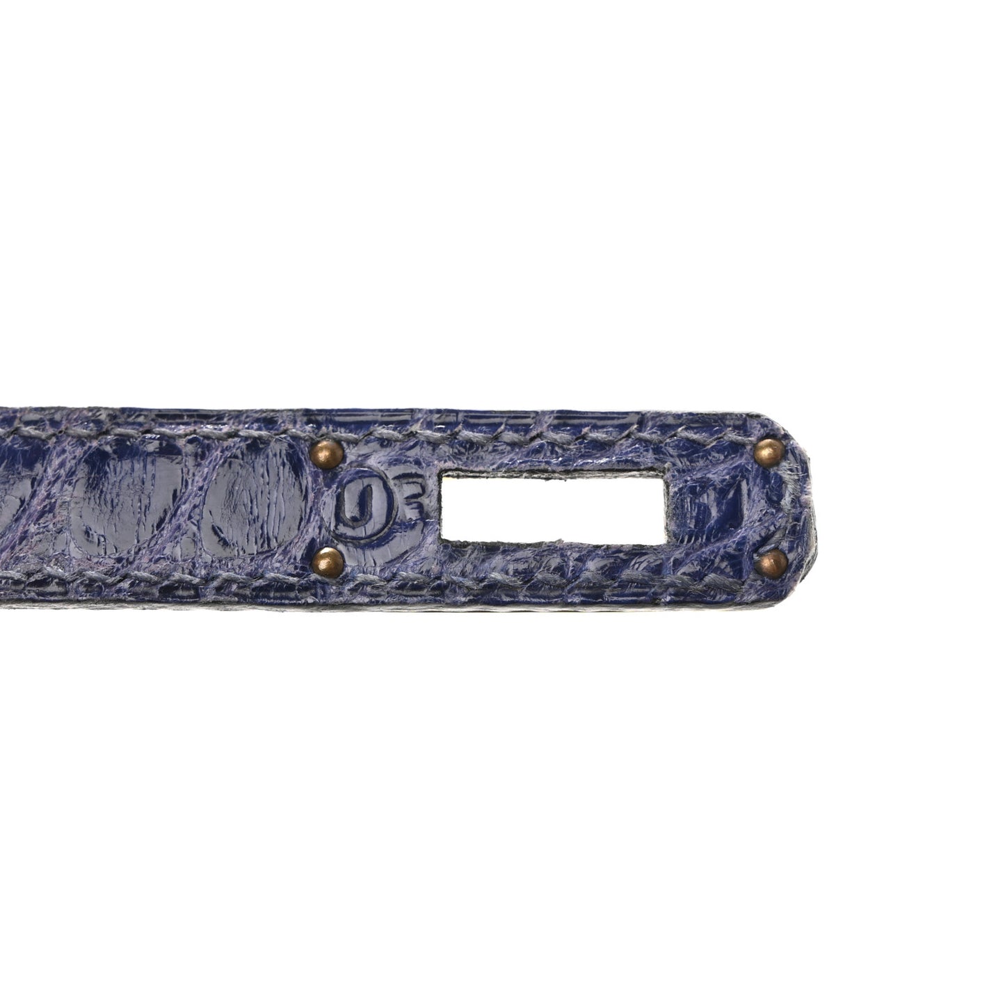 Shiny Alligator Mini Kelly Sellier 20 Bleu Roi